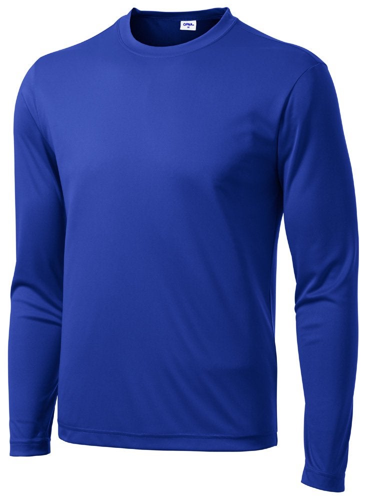 Opna Men's Long Sleeve Moisture Wicking Athletic Shirts Royal-M - Image 1